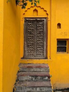Yellow walls and door in India