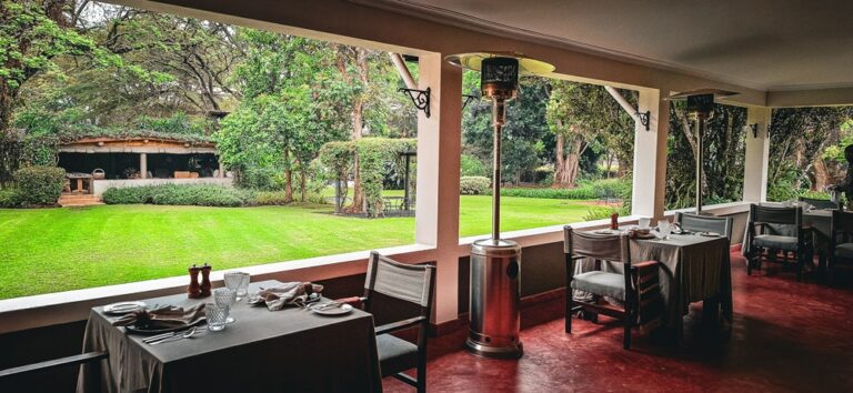 Veranda overlooking the gardens