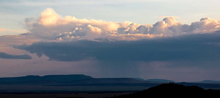 Cloud cover over Singita Sasakwa Lodge