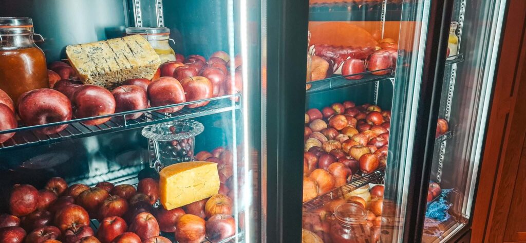 Fridge full of fresh produce