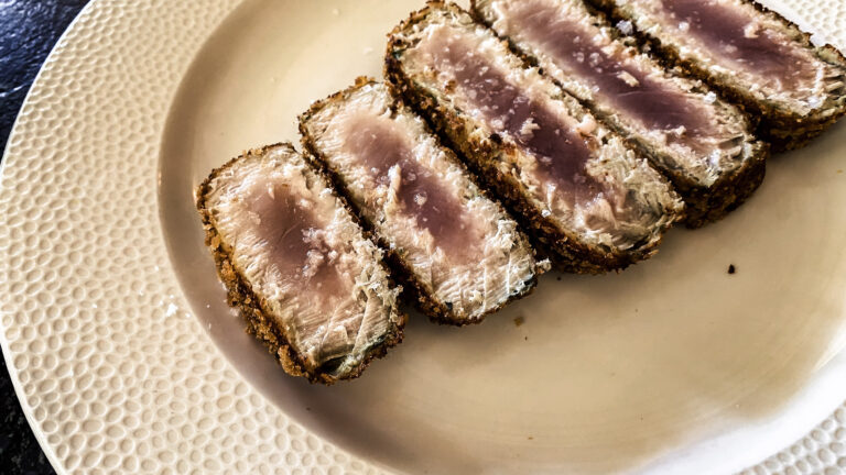 Seared tuna schnitzels