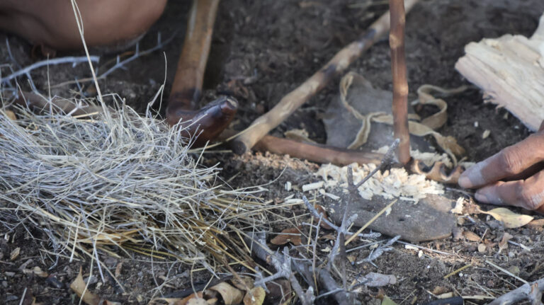 making fire with sticks
