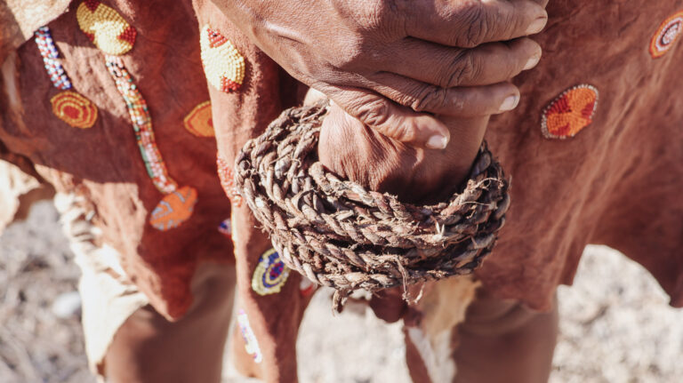 leather and beads