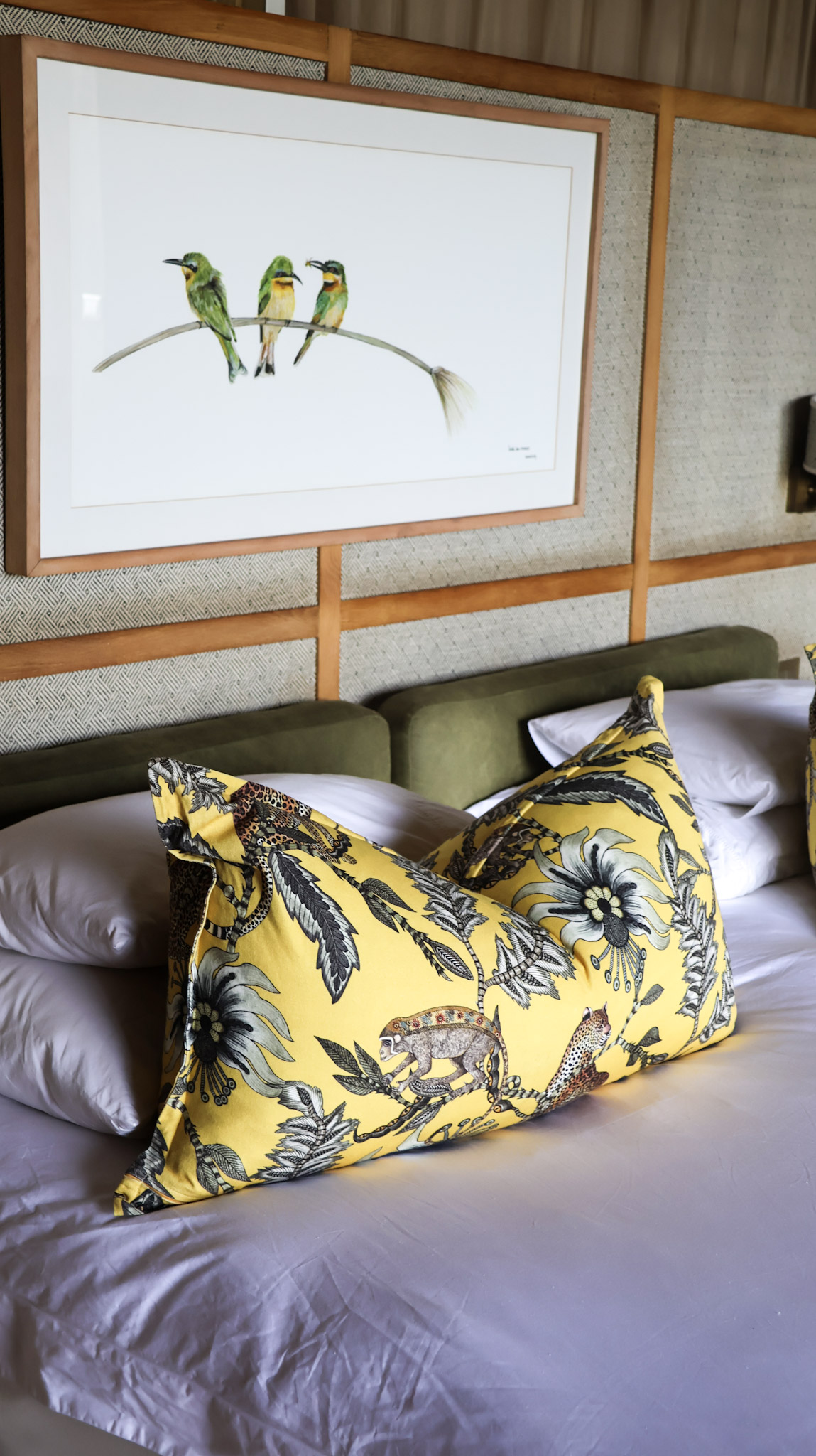 beautiful painting with brightly coloured cushions
