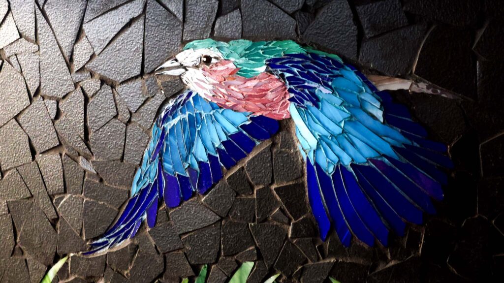 mosaic Roller bird